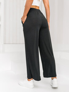 Femme Pantalon wide leg Noir Bolf W7955