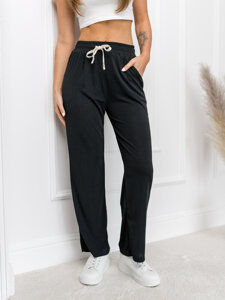 Femme Pantalon wide leg Noir Bolf W7957