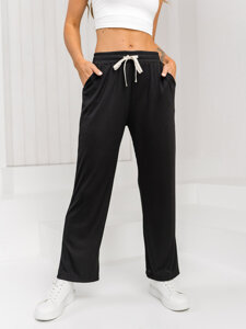 Femme Pantalon wide leg Noir Bolf W7958