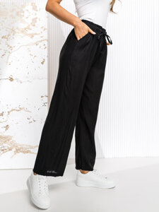 Femme Pantalon wide leg Noir Bolf W7970