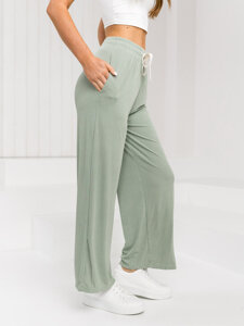 Femme Pantalon wide leg Vert Bolf W7955