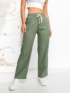 Femme Pantalon wide leg Vert Bolf W7960