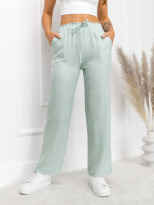 Femme Pantalon wide leg Vert Bolf W7966