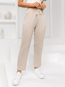 Femme Pantalons textiles Beige Bolf W7920