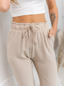 Femme Pantalons textiles Beige Bolf W7921