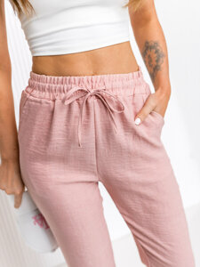 Femme Pantalons textiles Rose Bolf W7965