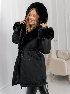 Femme Parka d'hiver à capuche Noir Bolf 11Z8085A1