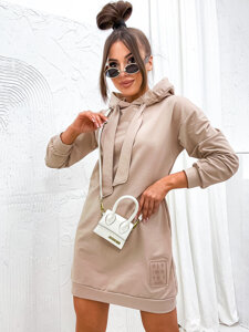 Femme Robe à capuche Beige Bolf 725