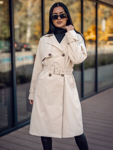 Femme Trench-Coat Long Beige Bolf 11Z8190