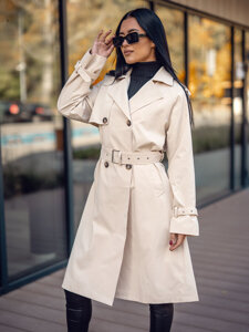 Femme Trench-Coat Long Beige Bolf 11Z8190