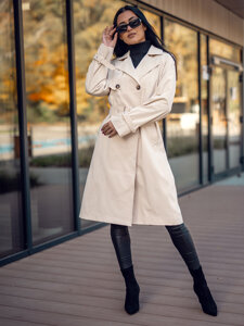 Femme Trench-Coat Long Beige Bolf 11Z8190