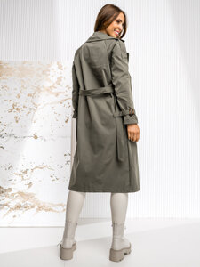 Femme Trench-Coat Long Khaki Bolf 4494