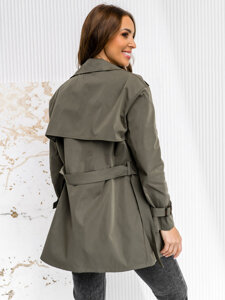 Femme Trench-Coat Long Khaki Bolf 4508