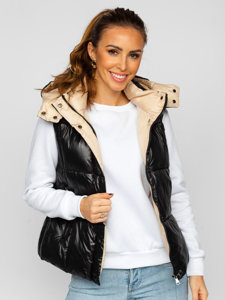 Gilet à capuche matelassé pour femme noir Bolf 81257