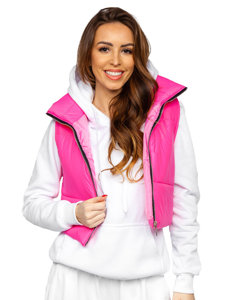 Gilet court matelassé pour femme rose Bolf 82330