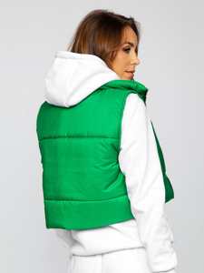 Gilet court matelassé pour femme vert Bolf 82330