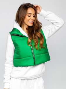 Gilet court matelassé pour femme vert Bolf 82330