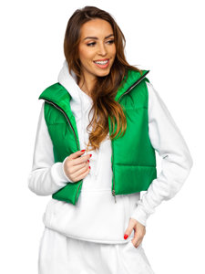 Gilet court matelassé pour femme vert Bolf 82330