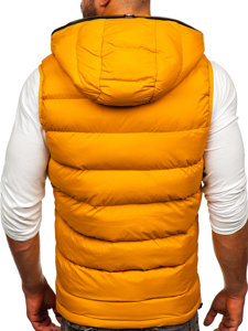 Gilet épais matelassé à capuche pour homme camel Bolf 7M805