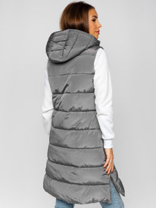 Gilet long matelassé pour femme gris Bolf 81261