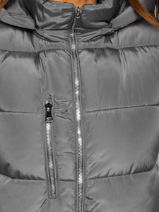 Gilet long matelassé pour femme gris Bolf 81261