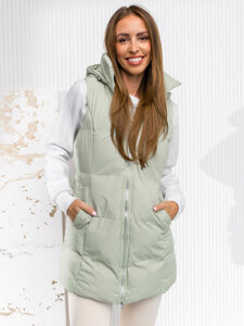 Gilet long matelassé pour femme vert Bolf 5M721