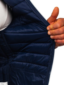 Gilet matelassé à capuche pour homme bleu foncé Bolf 13072