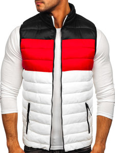 Gilet matelassé blanc-noir pour homme Bolf HDL88005