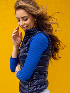 Gilet matelassé pour femme bleu foncé Bolf R0107AA