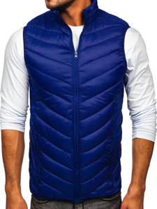 Gilet matelassé pour homme bleu foncé Bolf 13073