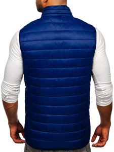 Gilet pour homme matelassé sans capuche bleu foncé Bolf LY32