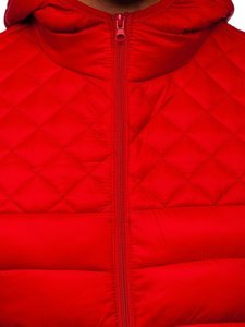 Gilet pour homme rouge matelassé à capuche Bolf HDL88003  