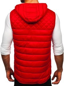 Gilet pour homme rouge matelassé à capuche Bolf HDL88003  