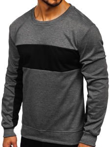 Graphite sweat-shirt pour homme sans capuche Bolf JZ11050