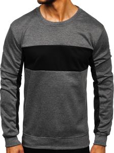 Graphite sweat-shirt pour homme sans capuche Bolf JZ11050