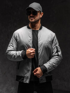 Homme Blouson bomber de transition Gris Bolf AK95A1