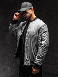 Homme Blouson bomber de transition Gris Bolf AK95A1