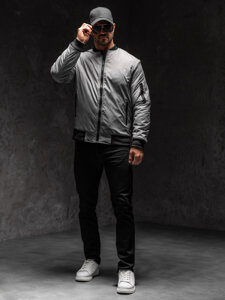 Homme Blouson bomber de transition Gris Bolf AK95A1