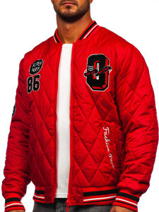 Homme Blouson bomber de transition matelassé Rouge Bolf HSS057