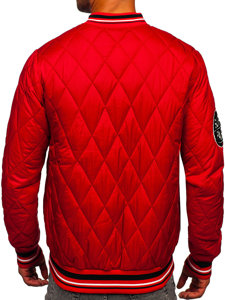 Homme Blouson bomber de transition matelassé Rouge Bolf HSS057