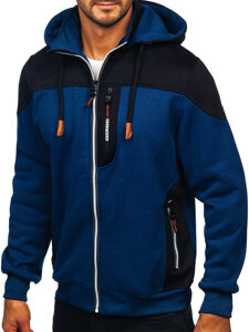 Homme Blouson de transition à capuche Bleu foncé Bolf TC1267