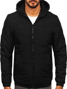 Homme Blouson de transition à capuche Noir Bolf 5M3116