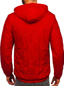 Homme Blouson de transition à capuche Rouge Bolf 5M3116