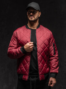 Homme Blouson de transition bomber matelassé Bordeaux Bolf MY-01A1