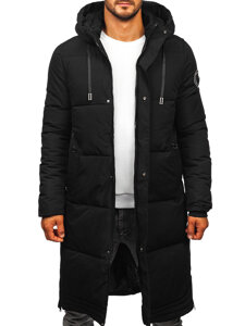 Homme Blouson d'hiver longue matelassée Noir Bolf 19M1290