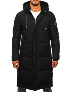 Homme Blouson d'hiver longue matelassée Noir Bolf 19M1290