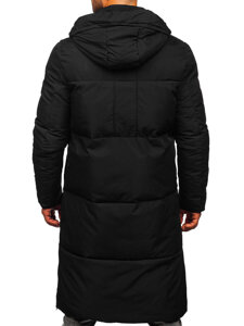 Homme Blouson d'hiver longue matelassée Noir Bolf 19M1290