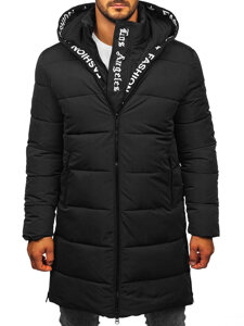 Homme Blouson d'hiver longue matelassée Noir Bolf 19M1291