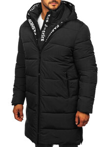 Homme Blouson d'hiver longue matelassée Noir Bolf 19M1291