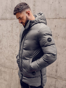 Homme Blouson d'hiver matelassé Gris Bolf 7330